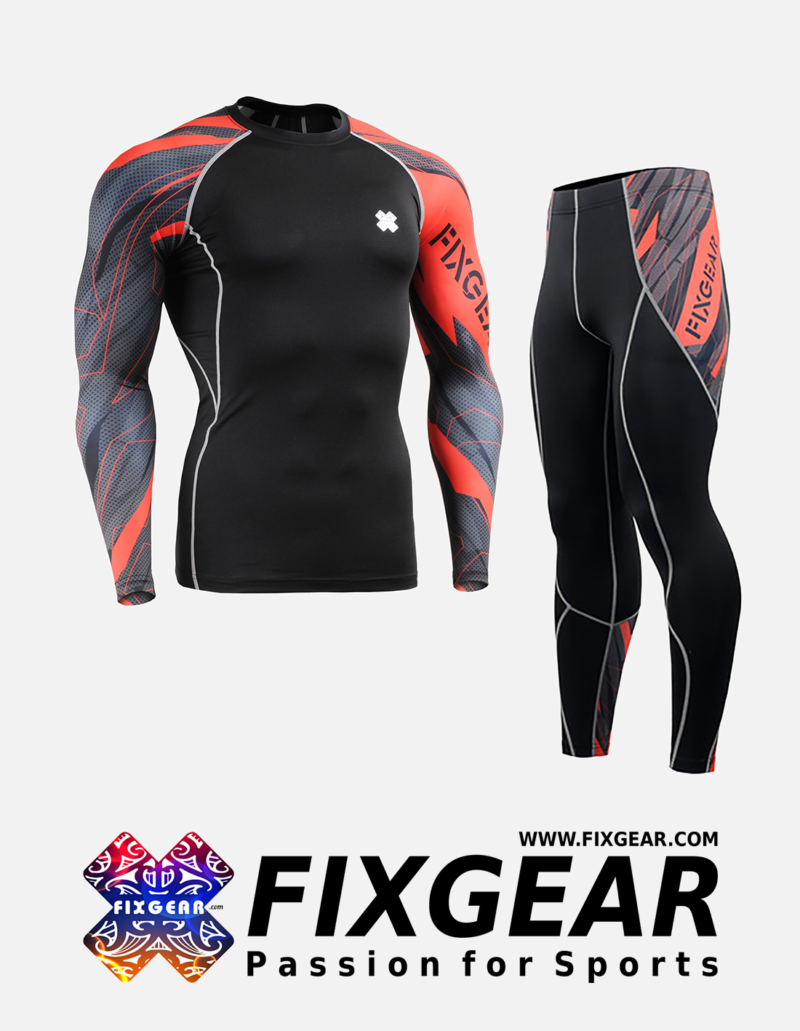 FIXGEAR CPD-P2L-B68 Set Compression Base Layer Shirt & Legging Pants