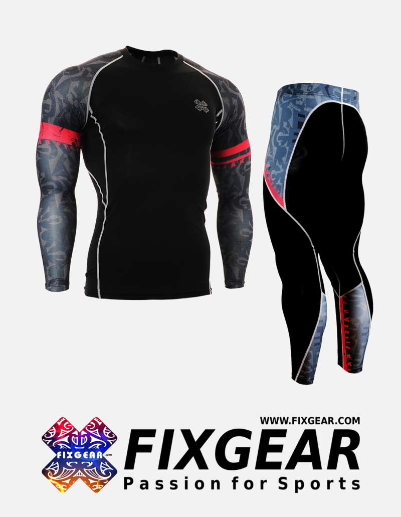 FIXGEAR CPD-P2L-BG6 Set Compression Base Layer Shirt & Legging Pants