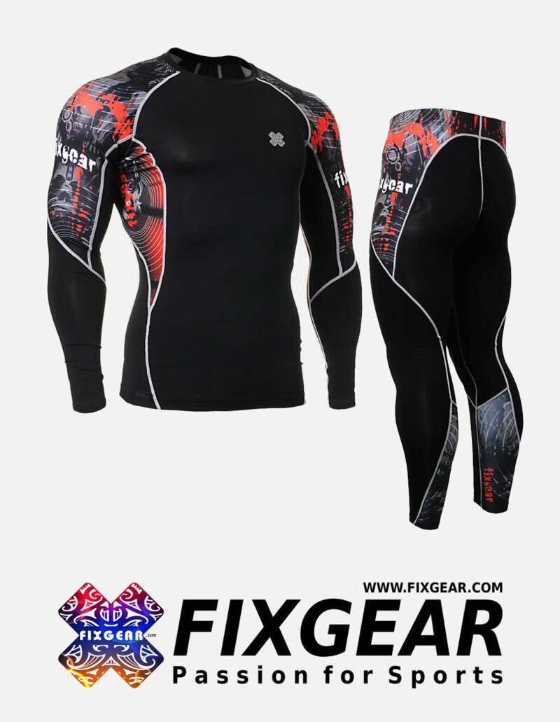 FIXGEAR C2L-P2L-B30 Set Compression Base Layer Shirt & Legging Pants