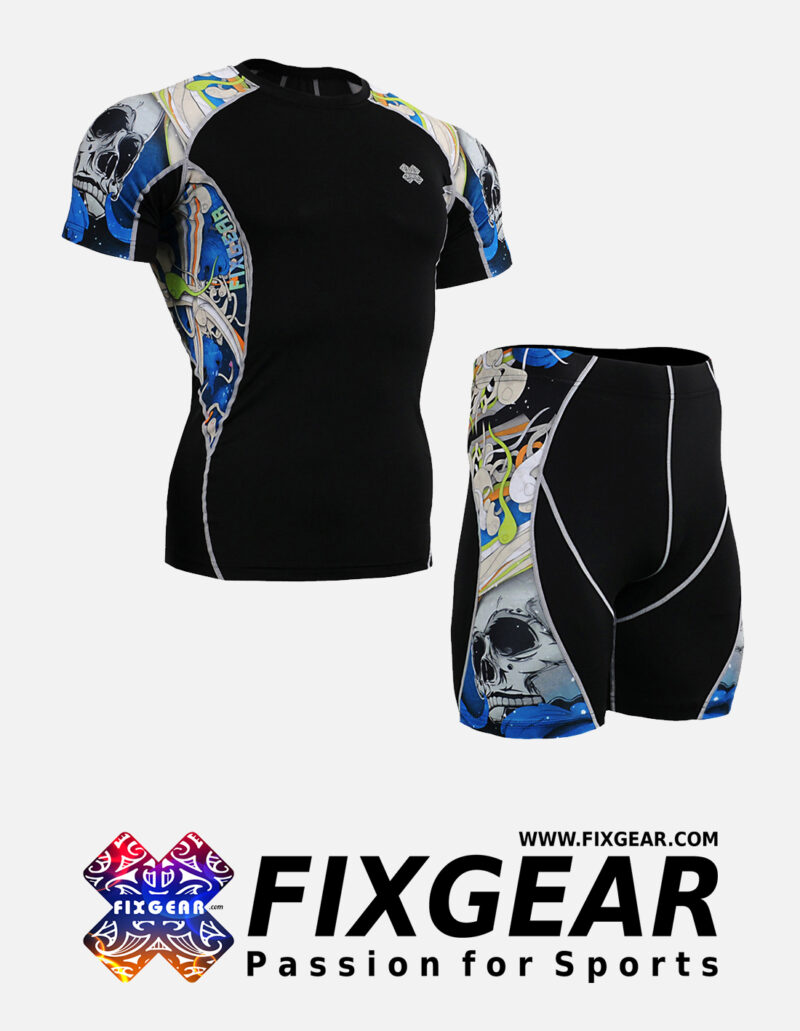 FIXGEAR C2S-P2S-B19B Set Compression Base Layer Shirt & Compression Drawer Shorts
