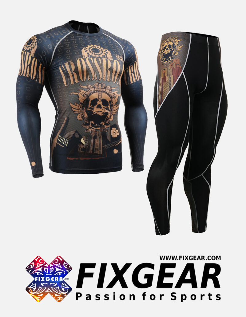 FIXGEAR CFL-P2L-B27 Set Compression Base Layer Shirt & Legging Pants