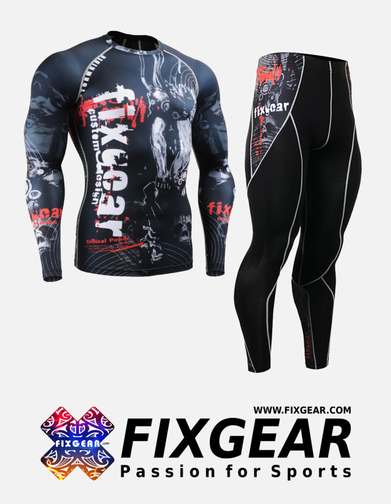 FIXGEAR CFL-P2L-B30 Set Compression Base Layer Shirt & Legging Pants