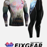 FIXGEAR CFL-P2L-B42 Set Compression Base Layer Shirt & Legging Pants