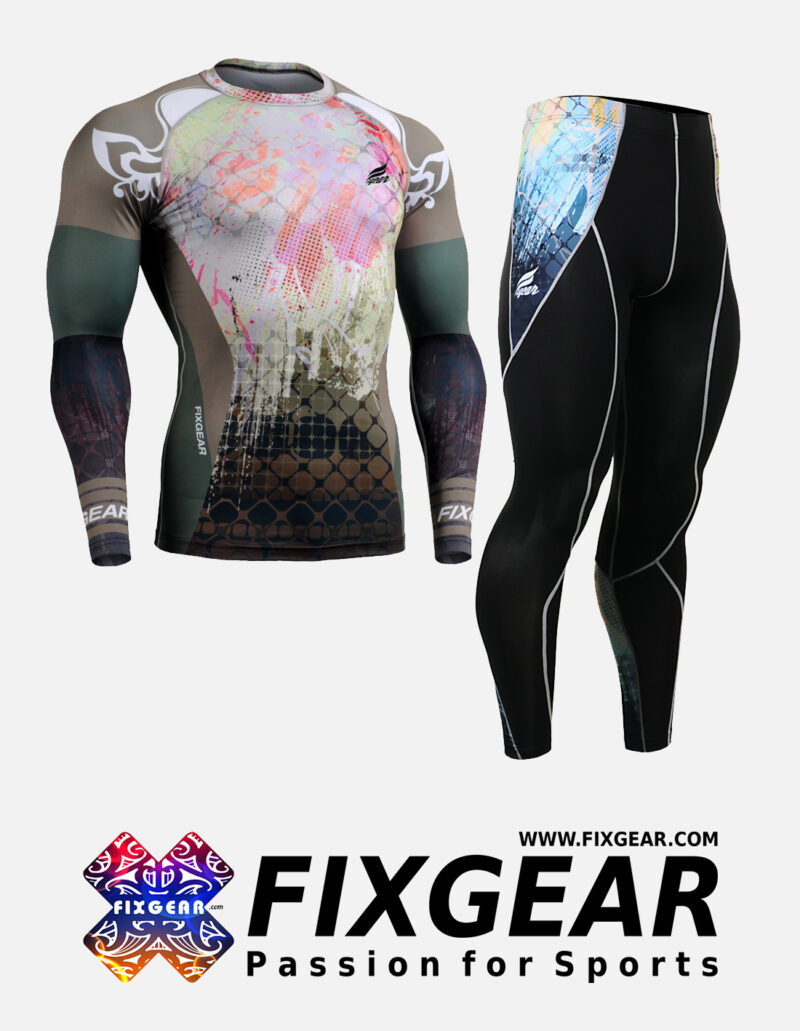 FIXGEAR CFL-P2L-B42 Set Compression Base Layer Shirt & Legging Pants