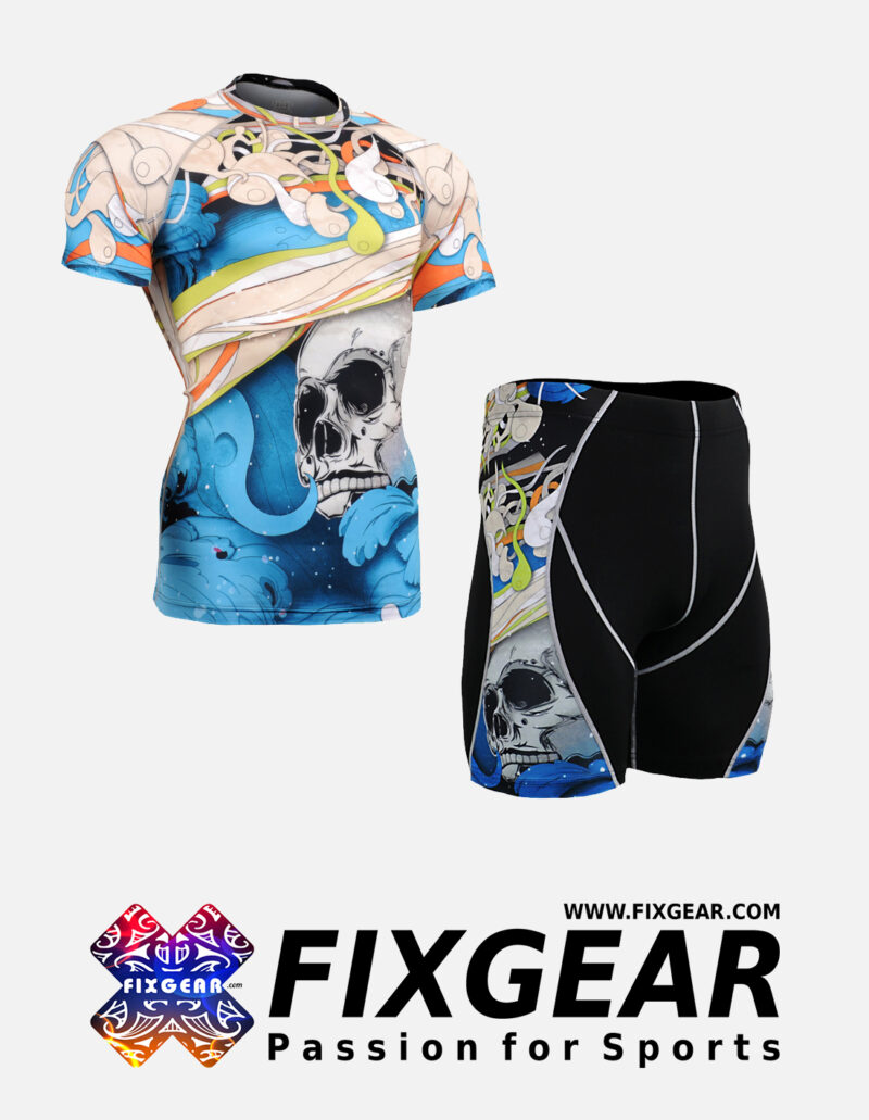 FIXGEAR CFS-P2S-B19B Set Compression Base Layer Shirt & Compression Drawer Shorts