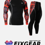 FIXGEAR CPD-P2L-B2 Set Compression Base Layer Shirt & Legging Pants
