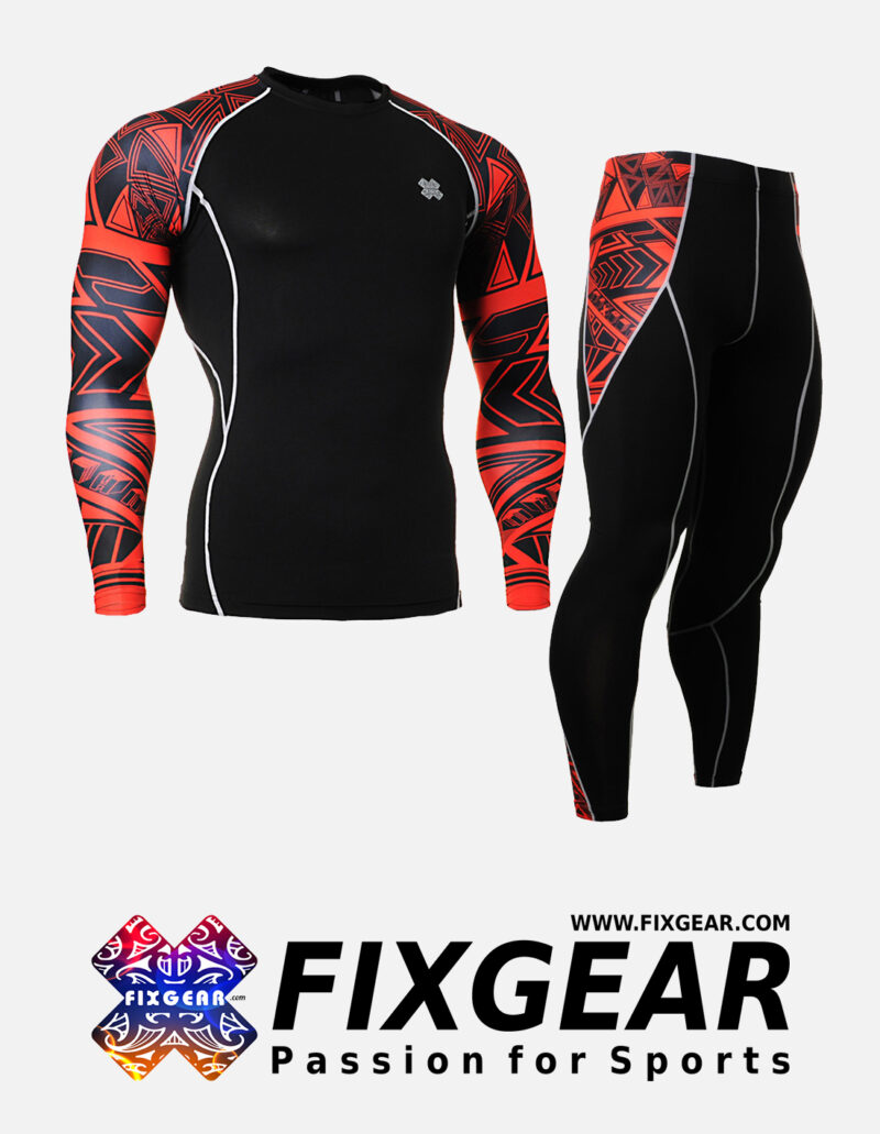 FIXGEAR CPD-P2L-B2 Set Compression Base Layer Shirt & Legging Pants