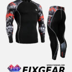 FIXGEAR CPD-P2L-B30 Set Compression Base Layer Shirt & Legging Pants
