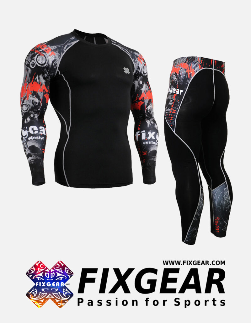 FIXGEAR CPD-P2L-B30 Set Compression Base Layer Shirt & Legging Pants