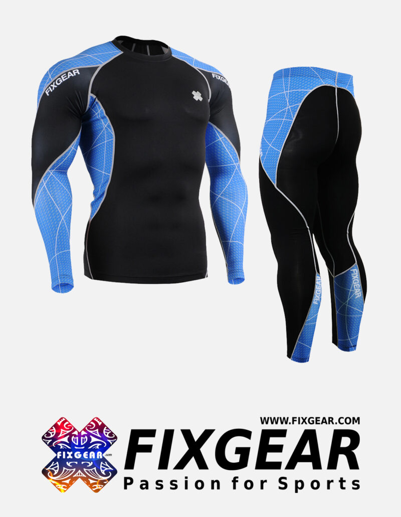 FIXGEAR C3L-P2L-B70B Set Compression Base Layer Shirt & Legging Pants