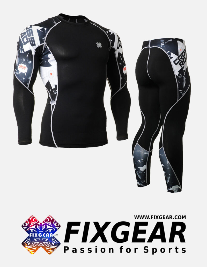FIXGEAR C2L-P2L-B17 Set Compression Base Layer Shirt & Legging Pants