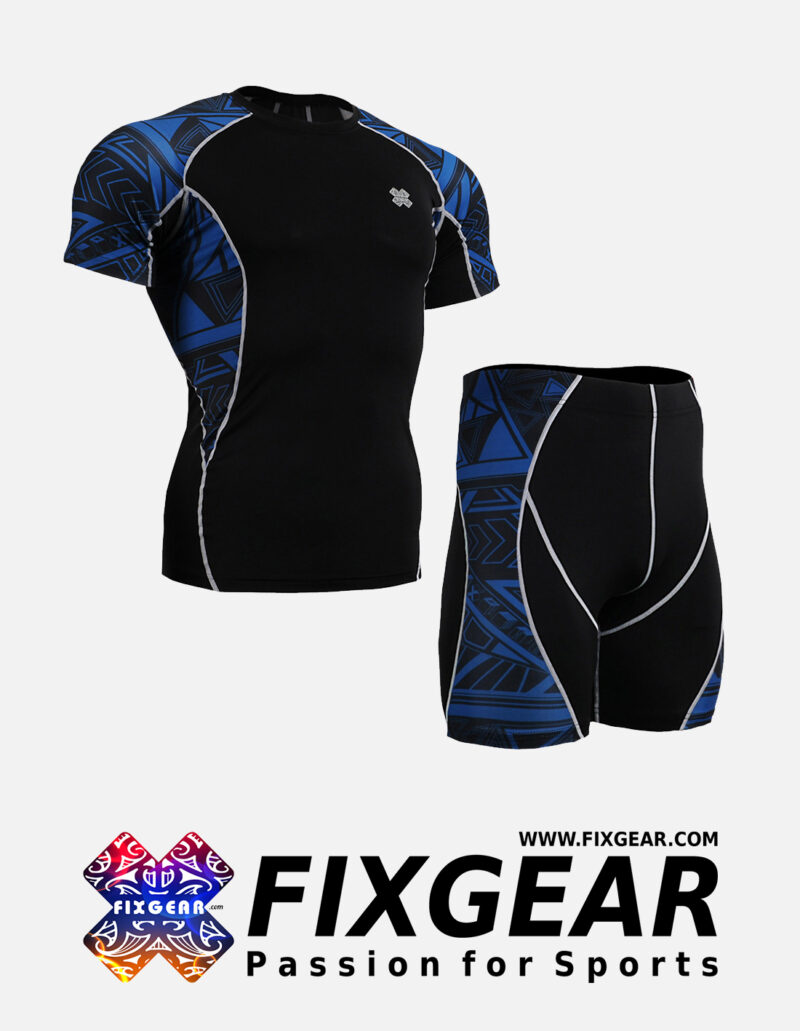 FIXGEAR C2S-P2S-B1 Set Compression Base Layer Shirt & Compression Drawer Shorts