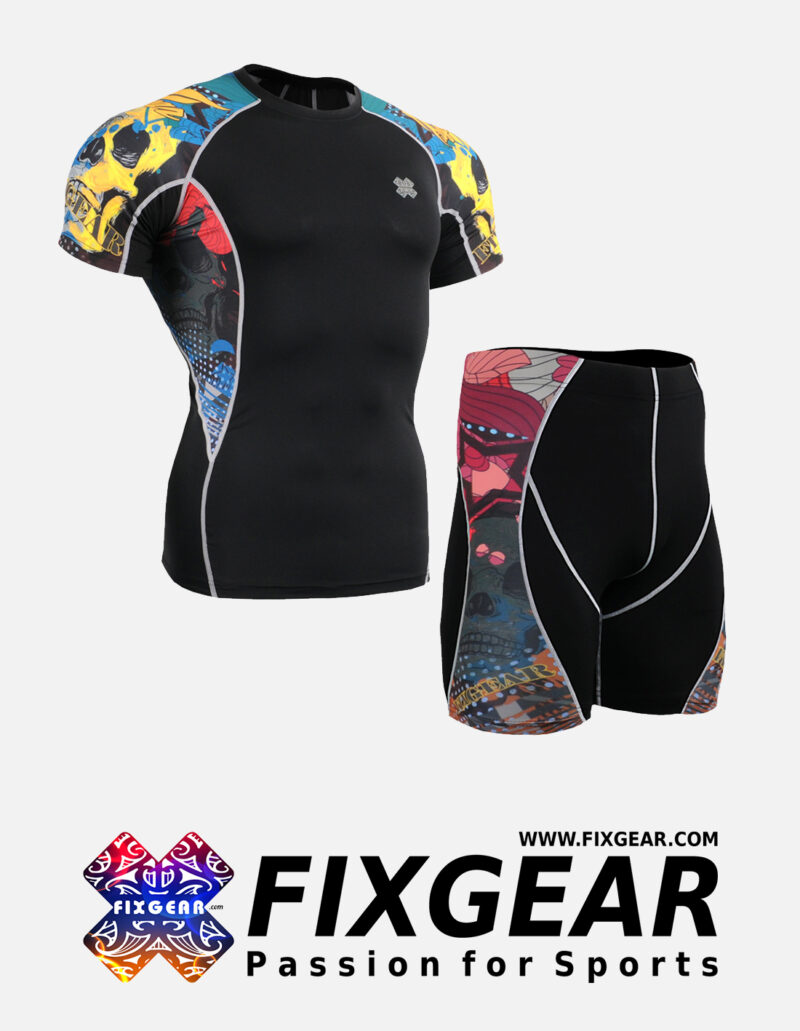 FIXGEAR C2S-P2S-B46 Set Compression Base Layer Shirt & Compression Drawer Shorts