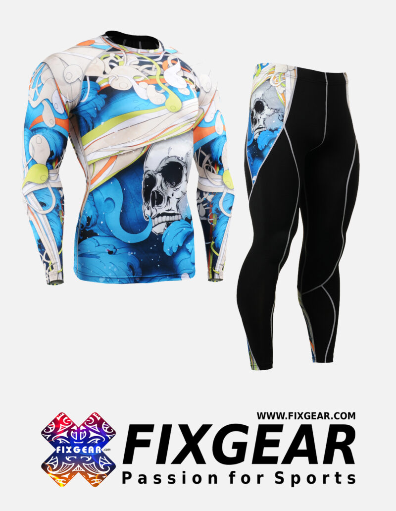 FIXGEAR CFL-P2L-B19B Set Compression Base Layer Shirt & Legging Pants